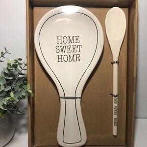 SPOON REST WITH WOODEN SPOON